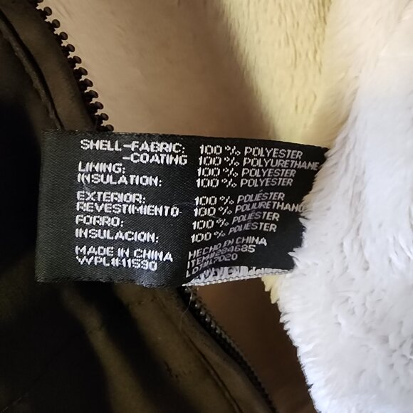 Women's Medium Weatherproof Brown Hooded Faux Fur Lined Zip Up Coat - Picture 11 of 12